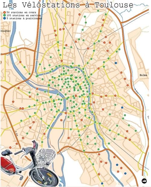 Toulouse bisiklet haritası