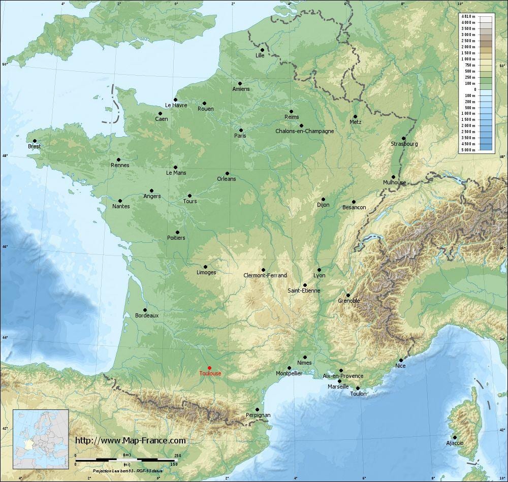 Toulouse coğrafi harita