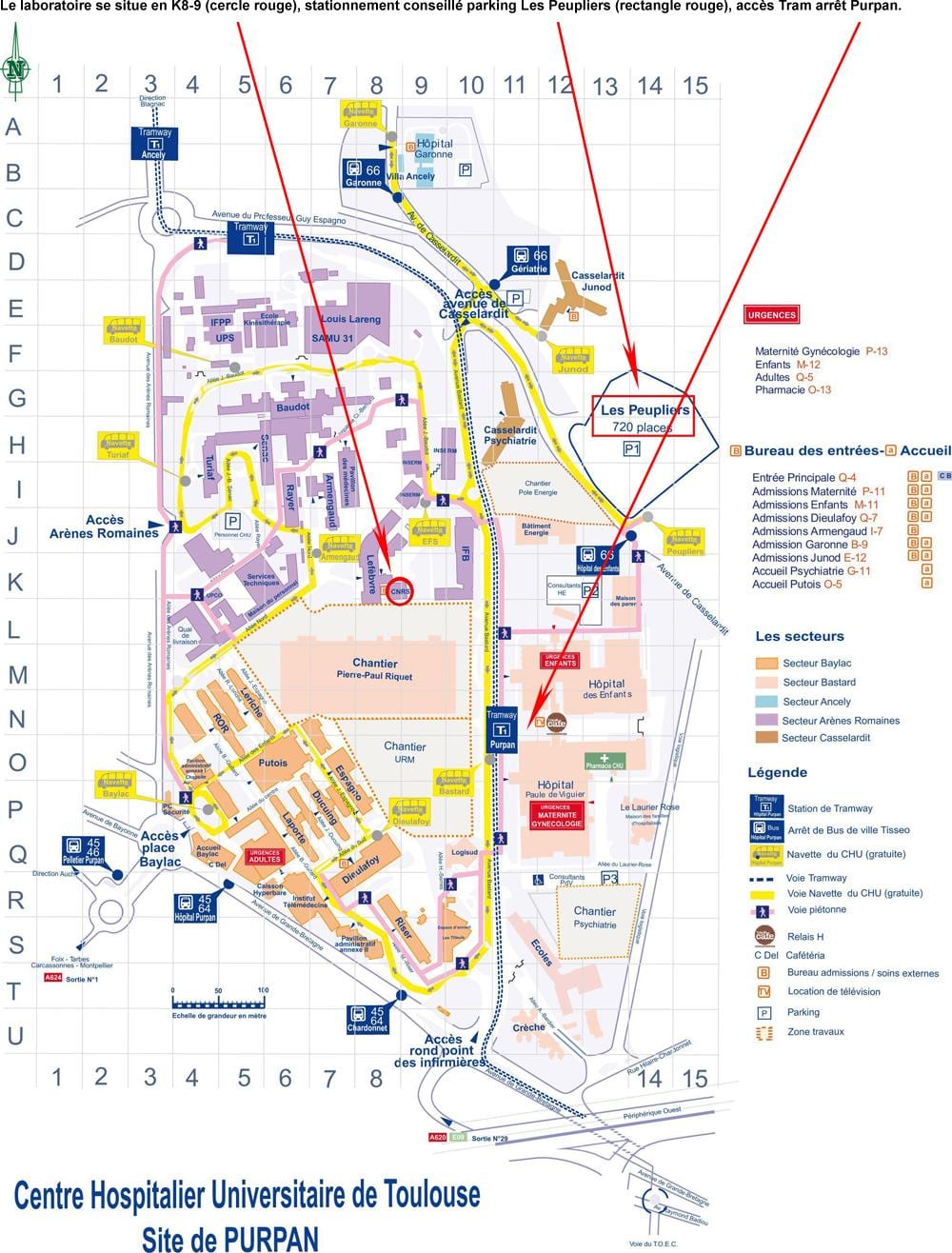 Toulouse Hastanesi harita