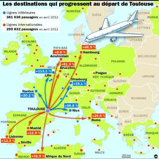 Toulouse yerler havaalanı haritası