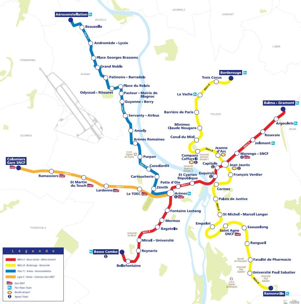 Toulouse tramvay haritası