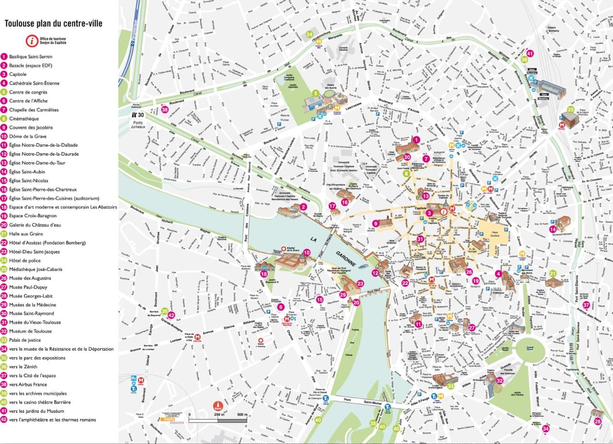 Toulouse turizm harita