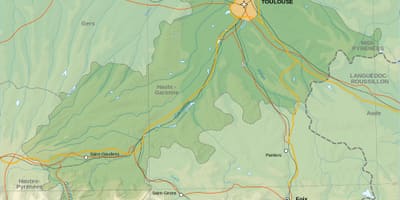 Toulouse topografik haritası