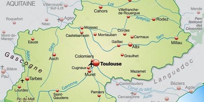 Toulouse bölge haritası