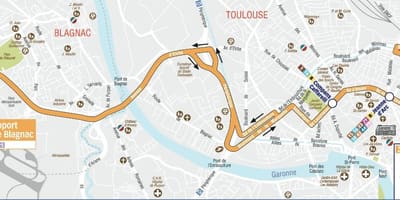 Toulouse haritası havaalanı güzergahı 