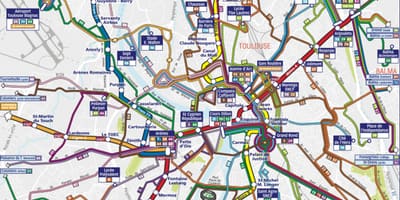 Toulouse otobüs güzergahı haritası